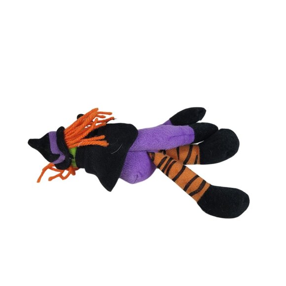 2/$15 Halloween Hanging Witch Doll Plush Purple 9.5" Hook Loop Yarn Hair Smiling - Picture 3 of 9